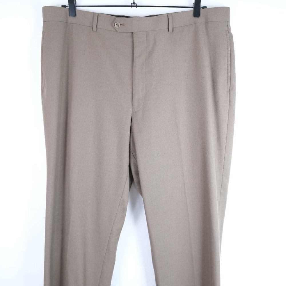 PRONTO UOMO Men's 42 X 32 Straight Fit Flat Front Dress Pants